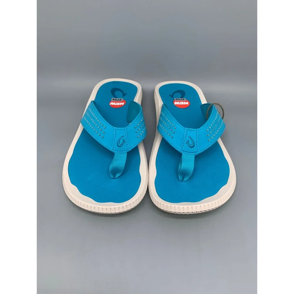 OluKai Ulele Tropic Blue Flip Flop Sandals 10435-3X3X Men's Sz 9 NEW!